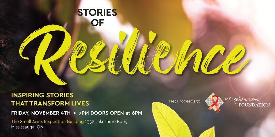 Event graphic for Stories of Resilience.