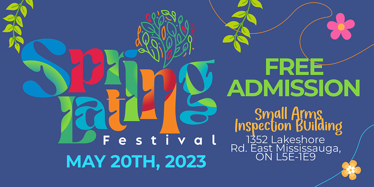 Event graphic for the Spring Latin Festival.