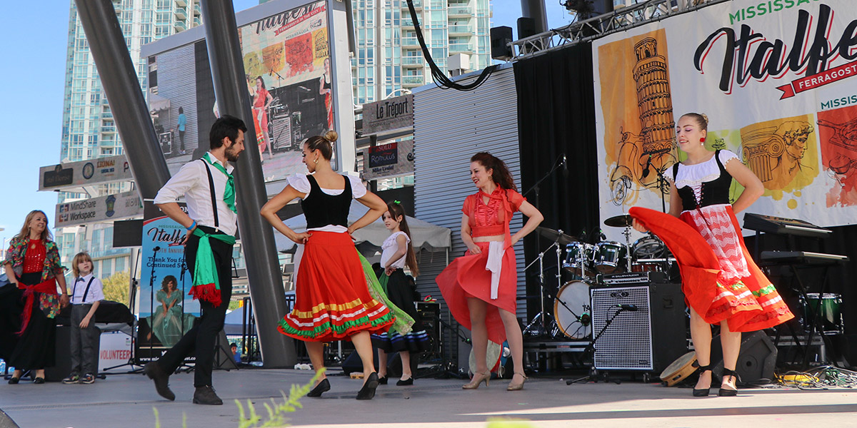 Dancers on stage at Mississauga Italfest