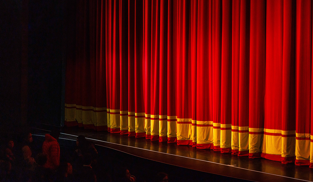 Red stage curtain.