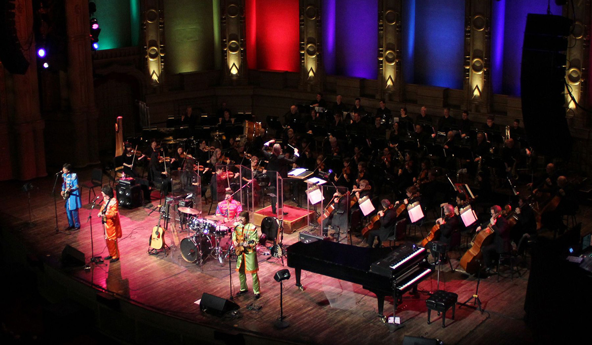 Musicians performing on stage 