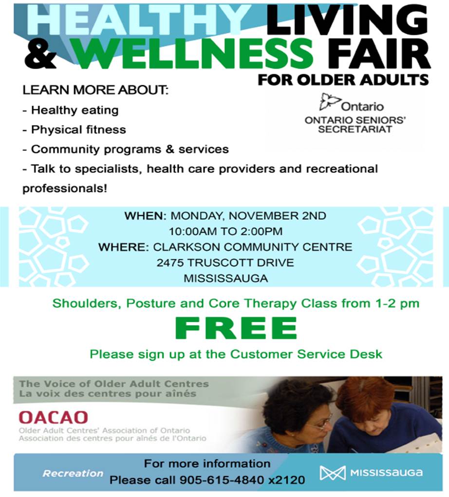 Healthy Living and Wellness Fair for Older Adults – City of Mississauga