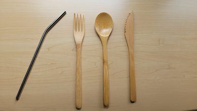 Close up of reusable utensils.