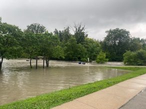 Cooksville Park flooding with water