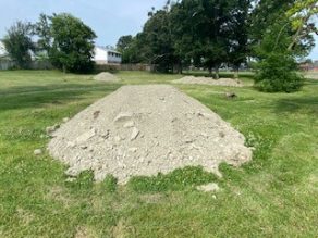 Illegal dumping::: Construction debris left at a City park