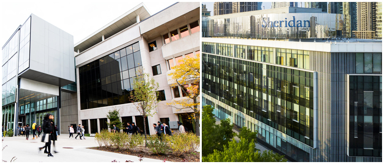 Side-by-side images of University of Toronto Mississauga and Sheridan College