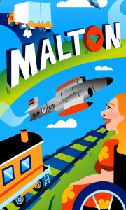An illustration of Malton for the 2024 banner program