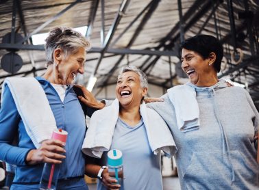 Three women together after a workout