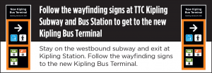 TTC wayfinding sign at Kipling Subway and Bus Station