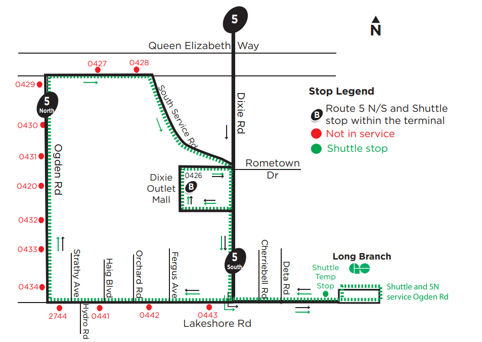 Dixie Outlet Detour Map